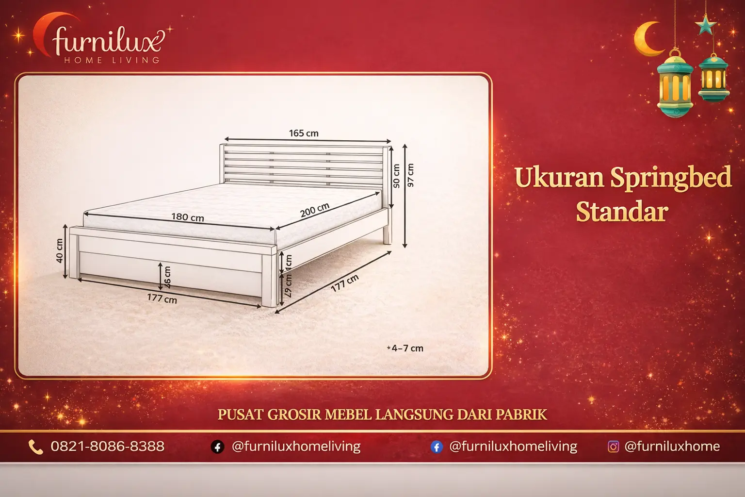 Gambar Ukuran Springbed Standart