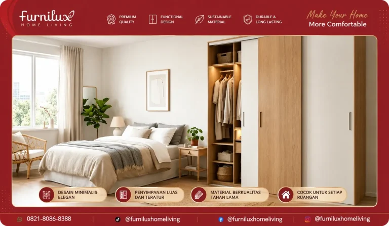 Gambar Lemari Pakaian Minimalis Pintu Geser